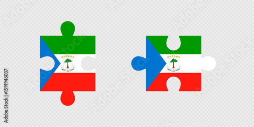 Puzzle Pieces with Equatorial Guinea Flag.