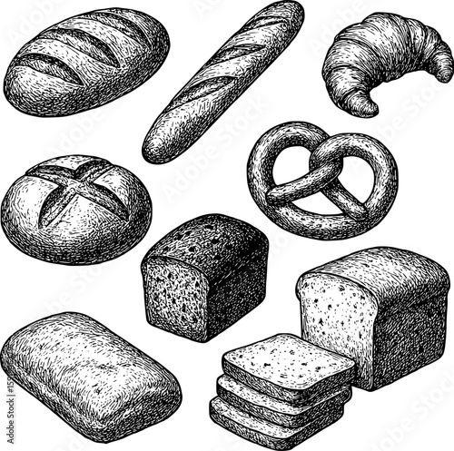 Bread Hand Draw – Artisan Bakery and Pastry Set.