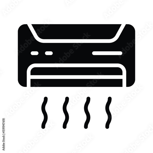 A premium glyph icon of ac cooling system