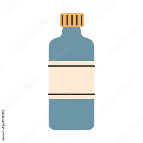 Compost tea or organic liquid fertilizer in bottle. Gardening and plant nutrition. Vector illustration.