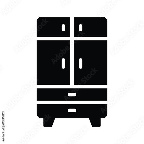Easy to edit glyph icon of modern closet