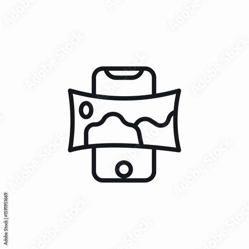 mobile panoramic scope icon sign vector