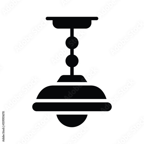 Premium glyph icon of hanging ceiling light fixture