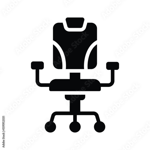 A stylish glyph icon of rotating swivel chair