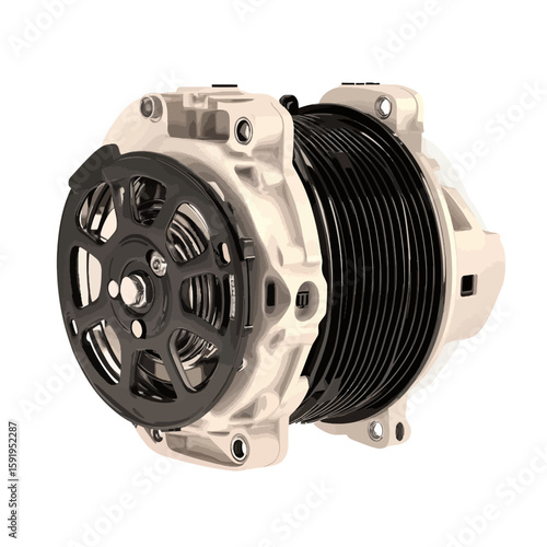 Alternator isolated white background 