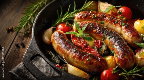 Slovenia dish Kranjska Klobasa Carniolan sausage plump and brown with garlic