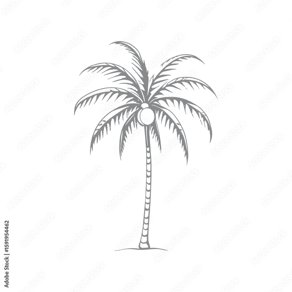 Obraz premium Coconut Palm Tree Illustration