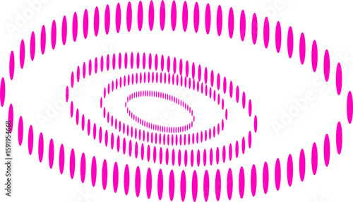 pink elliptical shapes form a hypnotic spiral illusion with depth and motion. Ideal for abstract design, sci-fi visuals, or creative optical illusion artwork.