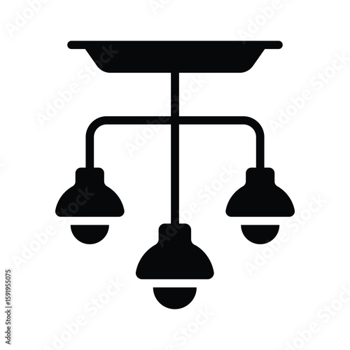 A premium glyph icon of artistic ceiling lamps