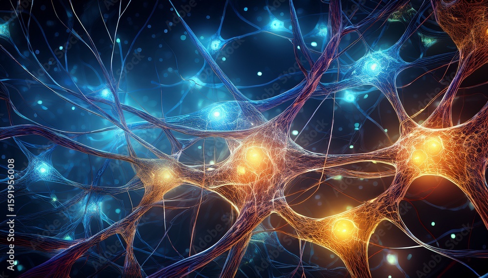 Obraz premium glowing neural connections intricate network of neurons and synapses