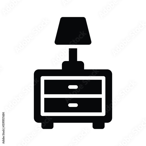 A customizable glyph icon of bedside nightstand