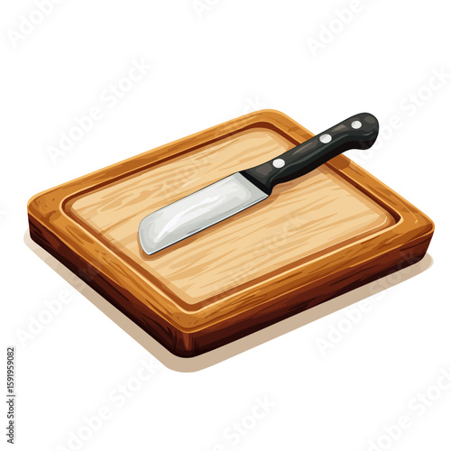 kitchen knife on cutting board
