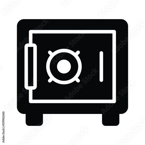 A strong glyph icon of home money vault