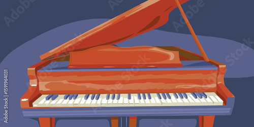 grand piano and music notes