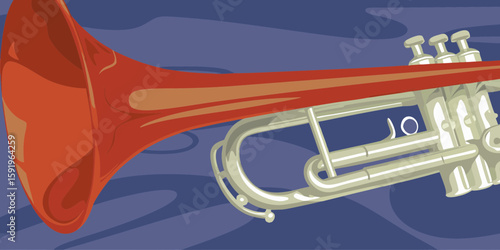 trumpet isolated on black