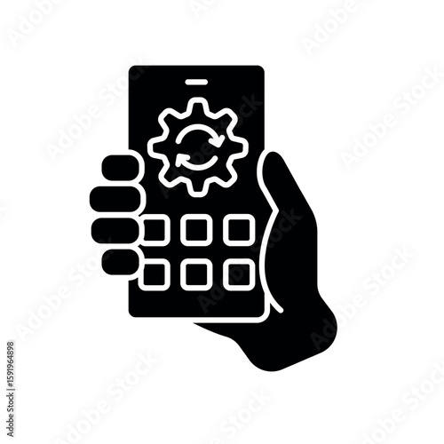 Mobile platforms black flat icon for digital and print projects.