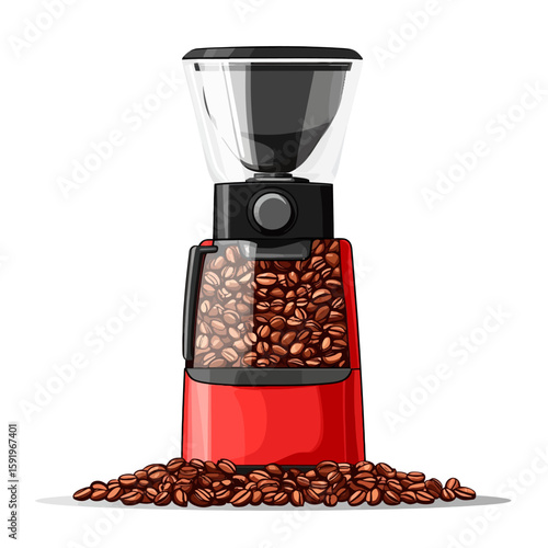 coffee beans and grinder