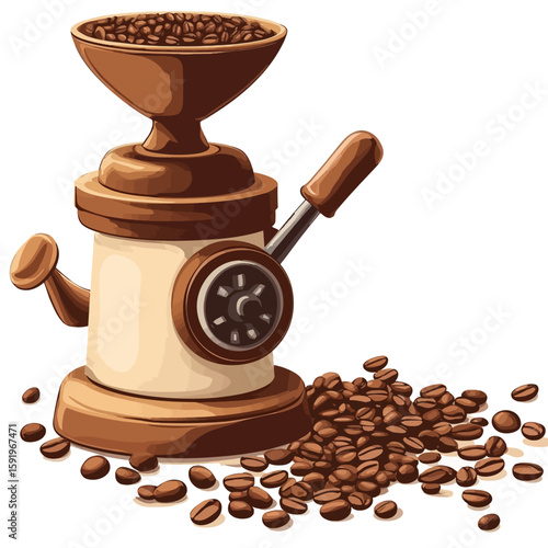 coffee grinder and beans