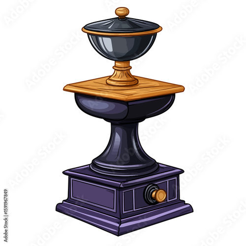 Black coffee grinder isolated 