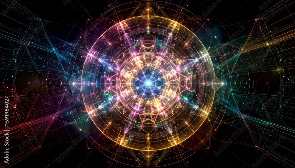 Obraz premium Digital Abstract Energy Sphere