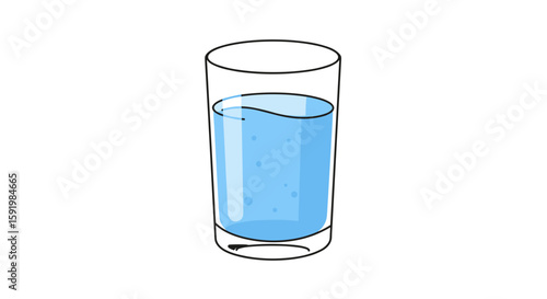 Glass of blue water