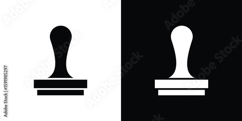 Bild auf Leinwand Stamp icons flat vector concept. Black and white illustrations