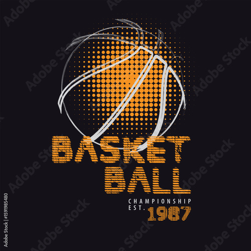 Illustration on the theme of basketball. t-shirt graphics, poster, banner, flyer, print and postcard
