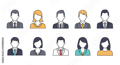 Diverse professional team members representing various individuals in business settings