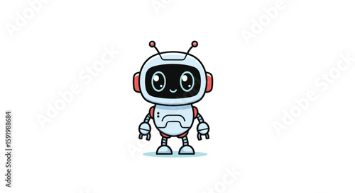 Cute pixel art robot character dancing happily with antennae wiggling and arms moving up and down