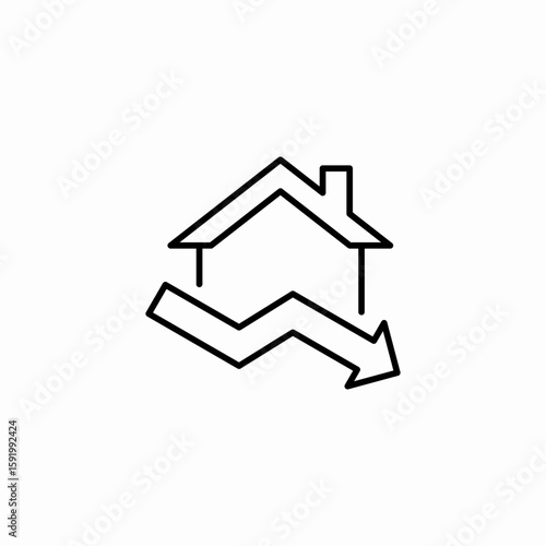 house statistics lower icon sign vector