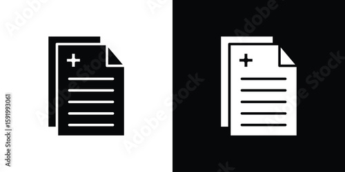 Tableau sur toile Add document icons flat vector concept