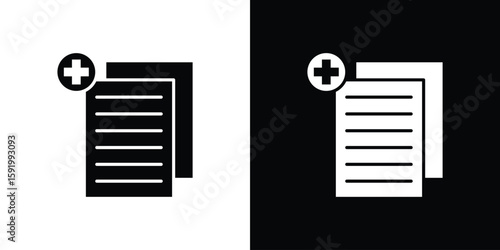 Canvastavla Add document icons flat vector concept