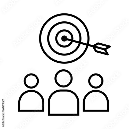target market audience line icon with editable stroke