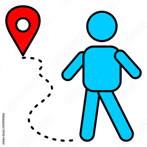 Walking Outline Color Icon