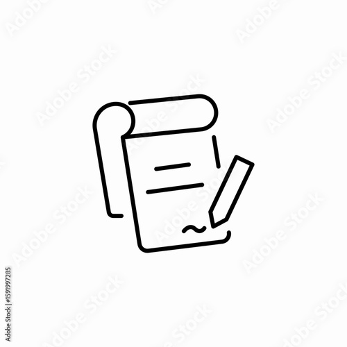 paperwork signature icon sign vector
