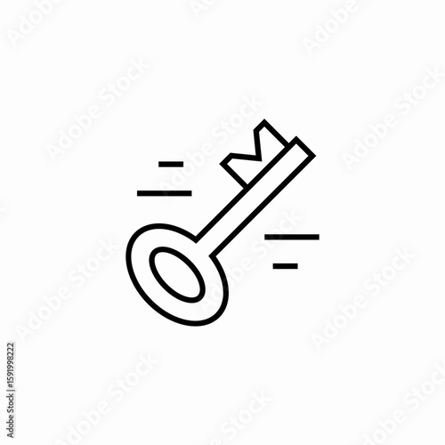 retro key icon sign vector