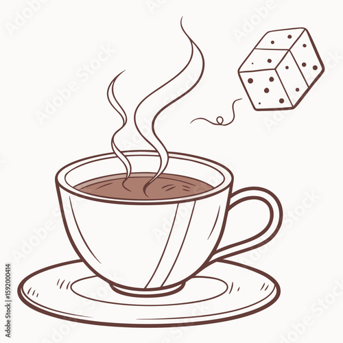 Cube dissolving in tea  icon on white background. Simple element from digital disruption collection.