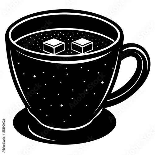 Cup of tea with sugar  icon on white background. Simple element from digital disruption collection.