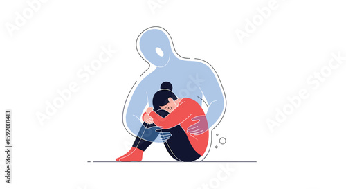 A person finding solace and strength from invisible support offering comfort and encouragement
