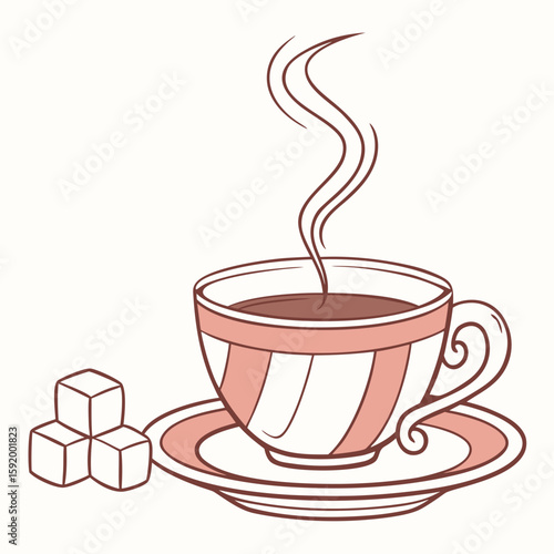 Cup of tea with sugar  icon on white background. Simple element from digital disruption collection.