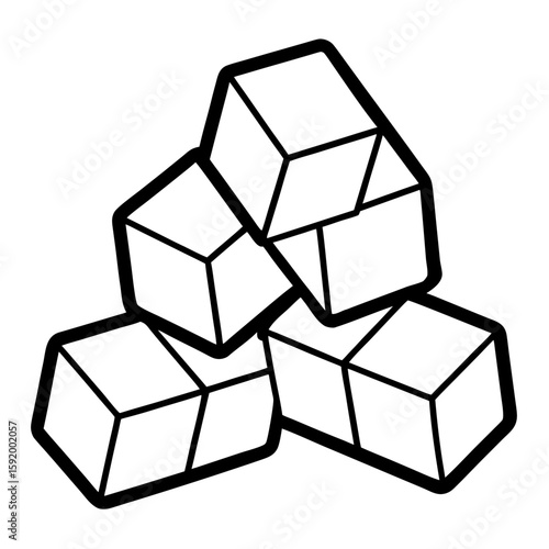 Sugar cubes  icon on white background. Simple element from digital disruption collection.