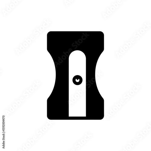 Minimal outline icon of a sharpener in black thin line style