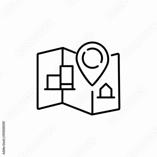city map icon sign vector