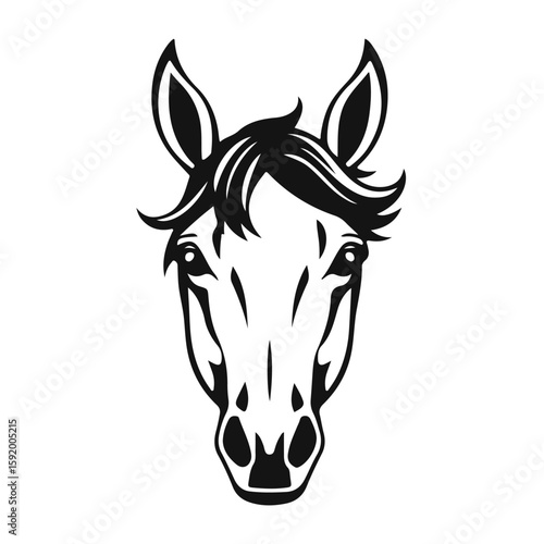 Horse head silhouette, horse head logo, animal emblem, horse symbol, vector illustration	