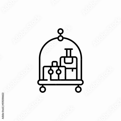 hotel luggage carriage icon sign vector