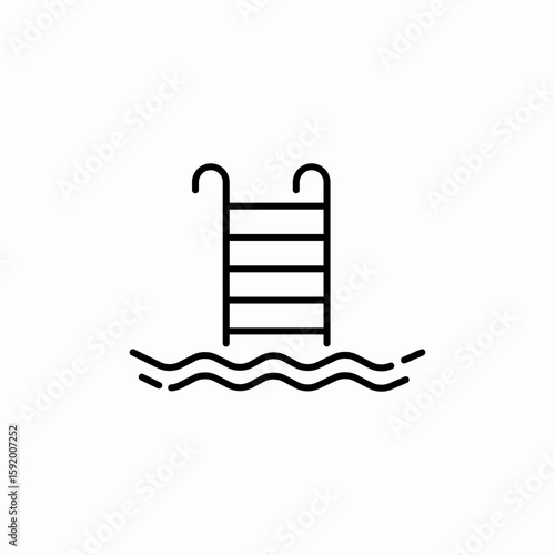 pool Ladder icon sign vector