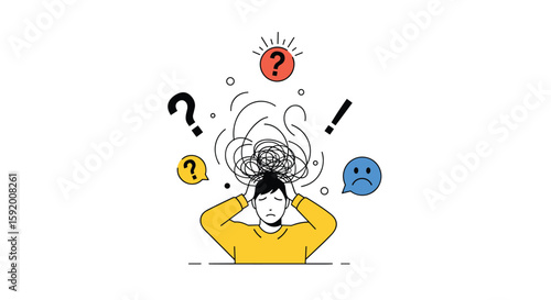 Navigating overwhelming thoughts and mental strain with visual cues and emotional indicators