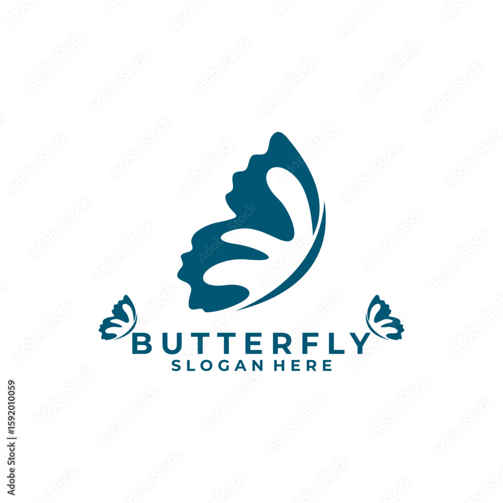 Obraz premium Butterfly sign logo design icon vector template