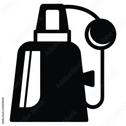 Vintage Telephone Icon Classic Communication Device Black and White Illustration