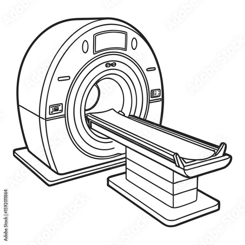 MRI Machine Black and White Medical Imaging Technology